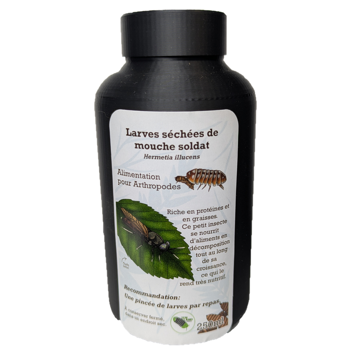 Larves de mouche soldat séchées